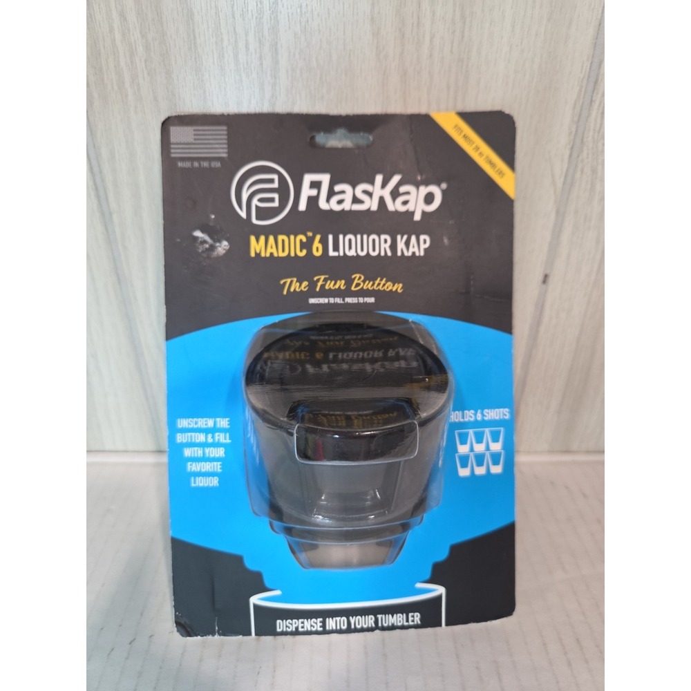 Flaskap Madic 6 Tumbler Lid Replacement Shot 6oz Black Factory Sealed Liquor NWT